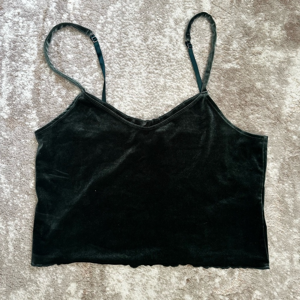 Abercrombie & Fitch- velvet dark green tank